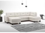 Wohnlandschaft OTTO HOME "Varese", weiß (reinweiß), B:304cm H:91cm T:170cm, Sofas, Wohnlandschaft, wahlweise mit Schlaffunktion und Bettkasten