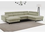 Wohnlandschaft COTTA "Emma U-Form, B: 328 cm", grün, B:328cm H:97cm T:215cm, Sofas, Wohnlandschaft, mit Kopfteilverstellung, optional Schlaffunktion & Bettkasten