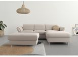 Ecksofa SIT & MORE "Apulia L-Form", grau (elephant), B:250cm H:78cm T:185cm, Webstoff (100% Polyester);Struktur weich (90% Polyester, 10% Polyamid);Luxus-Microfaser Euphoria (100% Polyester);Samtoptik (100% Polyester), Sofas, Ecksofa, wahlweise Schlaffunktion, Bettkasten und Kopf- und Armteilverstellung