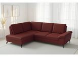 Ecksofa SIT & MORE "Chelsea Leder L-Form, B:249 cm, inkl. Armteil- & Sitztiefenverstellung", merlot, B:249cm H:89cm T:190cm, Sofas, Ecksofa, optional mit Schlaffunktion und Bettkasten