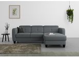 Ecksofa SIT & MORE "Belluci L-Form", grau, B:247cm H:85cm T:170cm, Sofas, Ecksofa, inklusive Federkern, wahlweise mit Schlaffunktion und Bettkasten