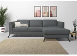 Ecksofa SIT & MORE "Olsen L-Form", grau (dunkelgrau), B:261cm H:88cm T:172cm, 100% Polyester, Sofas, Ecksofa, inklusive Sitztiefenverstellung, optional Schlaffunktion, 15cm hoch