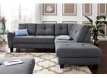 Ecksofa SIT & MORE "Varese L-Form", grau (dunkelgrau), B:240cm H:91cm T:214cm, Luxus-Microfaser (100% Polyester)IStruktur fein (100% Polyester)IFlachgewebe (95% Polyester, 5% Polyamid), Sofas, Ecksofa, mit Federkern, wahlweise mit Schlaffunktion und Stauraum