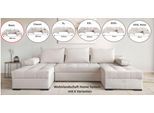 Wohnlandschaft OTTO HOME "Home System U-Form, von B: 269-352 cm wählbar, 6 Varianten zur Auswahl", beige (silbergrau), B:269cm H:41cm T:161cm, 100%Polyester, Sofas, Wohnlandschaft, Schlaffunktion, Bettkasten & Zierkissen, Federkern