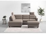 Ecksofa SIT & MORE "Farö L-Form", grau (taupe), B:251cm H:90cm T:187cm, Sofas, Ecksofa, inklusive Federkern, wahlweise mit Schlaffunktion und Bettkasten