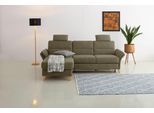 Ecksofa OTTO HOME "Westerland L-Form", grün (khaki), B:252cm H:90cm T:162cm, 100% Polyester, Sofas, Ecksofa, Federkern-Polsterung, wahlweise mit Schlaffunktion, Bettkasten