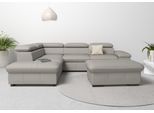Ecksofa OTTO HOME "Alberto L-Form", grau (hellgrau), B:272cm H:73cm T:226cm, Luxus-Microfaser Lederoptik (100% Polyester);Luxus-Microfaser weich (9)0% Polyester / 10% Polyamid;Luxus-Microfaser Vintageoptik (100% Polyester);Microfaser Antiklederoptik (100% Polyester), Sofas, Ecksofa, mit Kopfteilverstellung, wahlweise mit Schlaffunktion