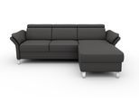 Ecksofa SIT & MORE "Vincenzo L-Form", grau (anthrazit), B:252cm H:84cm T:165cm, Sofas, Ecksofa, inklusive Kopfteilverstellung, optional Schlaffunktion & Bettkasten