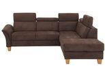 Ecksofa OTTO HOME "Conville L-Form", braun (mocca), B:247cm H:84cm T:217cm, 100% Polyester, Sofas, Ecksofa, Federkern, wahlweise mit Schlaffunktion und Bettkasten bzw. Stauraum