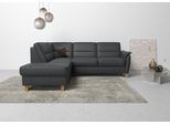 Ecksofa HOME AFFAIRE "Palmera L-Form, B: 236 cm", schwarz, B:236cm H:89cm T:212cm, Luxus-Microfaser (100% Polyester);Struktur (100% Polyester);Luxus-Microfaser in Lederoptik (100% Polyester), Sofas, Ecksofa, optional Schlaffunktion & Bettkasten, Federkern