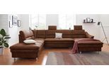 Wohnlandschaft SIT & MORE "Cardoso U-Form", braun (cognac), B:324cm H:90cm T:90cm, Luxus-Microfaser 1 (100% Polyester);Luxus-Microfaser 2 (100% Polyester);Luxus-Microfaser ALTARA NUBUCK (100% Polyester), Sofas, Wohnlandschaft, mit Federkern und Kopfstützen, mit Schlaffunktion und Relaxfunktion