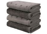 Handtuch OTTO HOME "Regona, Handtücher 50x100cm, flauschig und weich, 500gr/m²", grau (grau, anthrazit), B:50cm L:100cm, Frottier, Obermaterial: 100% Baumwolle, Handtücher, Handtuch, Premium Handtücher mit Bordüre, Set, 100% Baumwolle, 5 Jahre Garantie