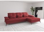 Ecksofa SIT & MORE "Amica, L-Form, inkl. Sitztiefenverstellung & Armteilverstellung", rot (feuerrot), B:279cm H:90cm T:185cm, Sofas, Ecksofa, wahlweise mit Schlaffunktion, Bettkasten und Kopfteilverstellung