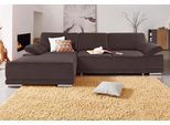 Ecksofa SIT & MORE "Coria L-Form", braun, B:282cm H:80cm T:162cm, Kunstleder SOFTLUX;Struktur ( 100% Polyester);Struktur fein ( 90% Polyester; 10% Polyamid);Luxus-Microfaser ALTARA NUBUCK (100% Polyester), Sofas, Ecksofa, mit XL-Recamiere, wahlweise mit Schlaffunktion