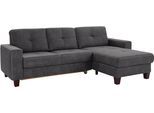 Ecksofa OTTO HOME "Varese", grau (anthrazit), B:251cm H:91cm T:164cm, Luxus-Microfaser ALTARA NUBUCK (100% Polyester);Luxus-Microfaser ALTARA NUBUCK (100% Polyester) / Struktur (100% Polypropylen);Luxus-Microfaser ALTARA NUBUCK (100% Polyester) / Struktur fein (100% Polyester), Sofas, Ecksofa, wahlweise mit Schlaffunktion und Vorziehfunktion