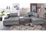 Wohnlandschaft OTTO HOME "Labene U-Form", grau, B:346cm H:82cm T:90cm, Struktur fein (95% Polyester, 5% Polyamid);Luxus-Microfaser ALTARA NUBUCK (100% Polyester);Kunstleder SOFTLUX / Struktur (100% Polyester);Struktur (100% Polyester), Sofas, Wohnlandschaft, wahlweise mit Schlaffunktion und Bettkasten