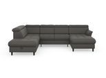 Wohnlandschaft SIT & MORE "Marano U-Form", grau (grau 94), B:304cm T:216cm, 100% Polyester, Sofas, Wohnlandschaft, inklusive Kopfteilverstellung, optional Schlaffunktion & Bettkasten
