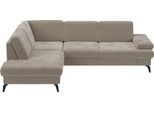 Ecksofa SIT & MORE "Morris L-Form, inkl. Sitztiefenverstellung", beige (nature), B:262cm H:82cm T:212cm, 95% Polyester 5% Polyamid, Sofas, Ecksofa, wahlweise mit Armteilverstellung, Schlaffunktion & Bettkasten