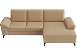 Ecksofa SIT & MORE "Chelsea L-Form, B: 264 cm, Leder, inkl. Sitztiefen-&Armteilverstellung", cappuccino, B:264cm H:89cm T:174cm, Sofas, Ecksofa, optional mit Schlaffunktion und Bettkasten