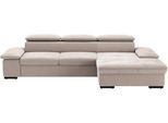 Ecksofa SIT & MORE "Alcudia L-Form", grau (elefant), B:286cm H:73cm T:174cm, 100% Polyester, Sofas, Ecksofa, wahlweise mit Schlaffunktion