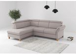 Ecksofa OTTO HOME "Glendale, L-Form", silber, B:247cm H:84cm T:193cm, 100% Polyester, Sofas, Ecksofa, inkl. Kopfteilverstellung, wahlweise mit Vorziehsitz und Bettkasten