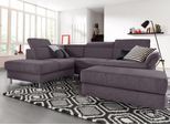 Ecksofa SIT & MORE "Avignon L-Form", grau (dunkelgrau), B:269cm H:97cm T:228cm, Struktur fein ( 100% Polyester);Struktur (100% Polyester);Struktur grob ( 100% Polypropylen), Sofas, Ecksofa, inklusive Kopfteilverstellung, wahlweise mit Schlaffunktion