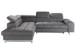 Ecksofa COTTA "Chef bequem, tolle Verarbeitungsdetails, Breite 262cm, L-Form", grau, B:257cm H:72cm T:206cm, Luxus-Microfaser (100% Polyester);Kunstleder Softlux;Leder Advantage (abgedecktes Spalt-Rindsleder), Rückseite mit schwarzem Spannstoff bezogen;NaturLEDER (echtes Rindsleder), Rückseite mit schwarzem Spannstoff bezogen, Sofas, Ecksofa, mit Kopfteilverstellung, edle Metallkufen, optional Sch