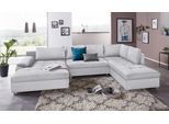 Wohnlandschaft OTTO HOME "Labene U-Form", silber, B:346cm H:82cm T:90cm, Struktur fein (95% Polyester, 5% Polyamid);Luxus-Microfaser ALTARA NUBUCK (100% Polyester);Kunstleder SOFTLUX / Struktur (100% Polyester);Struktur (100% Polyester), Sofas, Wohnlandschaft, wahlweise mit Schlaffunktion und Bettkasten