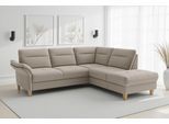 Ecksofa SIT & MORE "Pamela, B: 218 cm, L-Form, wahlweise mit Schlaffunktion und Bettkasten", beige (taupe), B:218cm H:90cm T:212cm, 95% Polyester 5% Polyamid, Sofas, Ecksofa, mit Federkern und Liegefläche aus Originalstoff