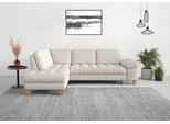 Ecksofa SIT & MORE "Westham L-Form", beige (creme), B:261cm H:88cm T:179cm, 90% Polyester 10%Polyamid, Sofas, Ecksofa, mit Ottomane, mit oder ohne Schlaffunktion, Bettkasten, Verstellung