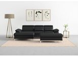 Ecksofa SIT & MORE "Cabrio L-Form, B: 295 cm, mit Sitztiefen-, Arm- & Kopfteilverstellung", schwarz, B:295cm H:87cm T:180cm, Sofas, Ecksofa, 2 Nierenkissen, Federkern, optional Schlaffunktion und Stauraum