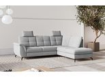 Ecksofa SIT & MORE "Zora", grau, B:244cm H:92cm T:212cm, 100% Polyester, Sofas, Ecksofa, wahlweise mit Schlaffunktion und Bettkasten