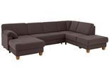 Wohnlandschaft HOME AFFAIRE "Belfort U-Form", braun (dunkelbraun), B:314cm H:88cm T:91cm, Luxus-Microfaser Vintageoptik(100% Polyester);Struktur fein ( 100% Polyester);Luxus-Microfaser ALTARA NUBUCK (100% Polyester), Sofas, Wohnlandschaft, mit Federkern, wahlweise mit Schlaffunktion und Stauraum