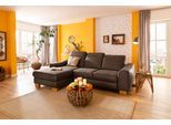 Ecksofa HOME AFFAIRE "Dundee L-Form", braun (dunkelbraun), B:264cm H:86cm T:170cm, Luxus-Microfaser Florence (100% Polyester);Struktur fein (100% Polyester);Luxus-Microfaser Lederoptik (100% Polyester), Sofas, Ecksofa, wahlweise mit Kopfteilverstellung und zusätzlich mit Schlaffunktion