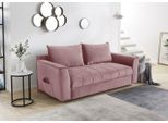 Schlafsofa JOCKENHÖFER GRUPPE "Rick, B: 188 cm, Liegefl. 86x200 cm", rosa, B:188cm T:91cm, Samtoptik (100% Polyester);Rückseite mit schwarzem Spannstoff bezogen, Sofas, Schlafsofa, mit Schlaffunktion, Bettkasten & seitl. Tasche
