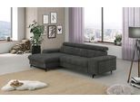 Ecksofa COTTA "Emma L-Form, B: 267 cm", grau (graphite), B:267cm H:97cm T:165cm, Sofas, Ecksofa, mit Kopfteilverstellung, optional Schlaffunktion & Bettkasten