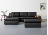 Ecksofa HOME AFFAIRE "Win L-Form, B: 285 cm - OTTO. Verlässliche Qualität.", schwarz-weiß (schwarz, weiß), B:285cm H:85cm T:176cm, 100% Polyester, Sofas, Ecksofa, 2 Zierkissen, optional Schlaffunktion & Bettkasten