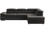 Ecksofa SIT & MORE "Valantine L-Form, B: 272 cm, Armteilverstellung, Kopfteilverstellung", schwarz, B:272cm H:73cm T:226cm, 100% Polyester;Luxus-Kunstleder/Struktur (88% Polyester, 12% Polyamid), Sofas, Ecksofa, Armteilverstellung, Wellenunterfederung, modernes Design