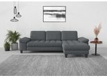 Ecksofa SIT & MORE "Westham L-Form", grau, B:275cm H:88cm T:172cm, 100% Polyester, Sofas, Ecksofa, Recamiere, mit oder ohne Schlaffunktion, Bettkasten, Füße wengefarben