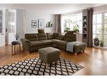 Ecksofa OTTO HOME "Soleo L-Form", grün (olive), B:262cm H:89cm T:235cm, Luxus-Microfaser ALTARA NUBUCK (100% Polyester);Struktur (100% Polyester);Luxus-Microfaser Lederoptik (100% Polyester), Sofas, Ecksofa, komfortable Trapezecke mit Relaxfunktion, optional Schlaffunktion