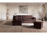 Ecksofa COTTA "Leandra L-Form", braun, B:250cm H:88cm T:90cm, NaturLEDER: Bitte beachten Sie, dass Lederbezüge mehr Nähte aufweisen als Stoffbezüge.;Kunstleder Softlux;NaturLEDER (echtes Rindsleder) in Sitz und Rücken.;Luxus-Microfaser (100% Polyester), Sofas, Ecksofa, wahlweise mit Schlaffunktion & Bettkasten