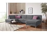 Wohnlandschaft SIT & MORE "Clio U-Form", grau (steel), B:319cm H:89cm T:190cm, Sofas, Wohnlandschaft, wahlweise mit Schlaffunktion und Bettkasten, inklusive Federkern