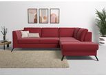 Ecksofa SIT & MORE "Olsen L-Form", rot, B:248cm H:88cm T:201cm, 100% Polyester, Sofas, Ecksofa, inklusive Sitztiefenverstellung, optional Schlaffunktion, 15cm hoch