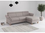 Ecksofa OTTO HOME "Glendale, L-Form", silber, B:253cm H:84cm T:166cm, 100% Polyester, Sofas, Ecksofa, inkl. Kopfteilverstellung, wahlweise mit Vorziehsitz und Bettkasten