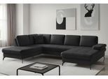 Wohnlandschaft SIT & MORE "Morris Jubi, Breite 300 cm", schwarz, B:300cm H:83cm T:202cm, Sofas, Wohnlandschaft, mit Armteilfunktion, optional mit Schlaffunktion