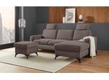 Ecksofa HOME AFFAIRE "Lolland L-Form", grau (taupe), B:250cm H:88cm T:162cm, Struktur imprägniert - feucht abwischbar (100% Polyester);Struktur Flausch (90% Polyester, 10% Polyamid);Luxus-Microfaser ALTARA NUBUCK (100% Polyester), Sofas, Ecksofa, Wahlweise mit Schlaffunktion und Bettkasten, Federkern