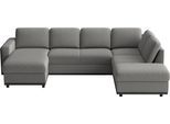 Wohnlandschaft SIT & MORE "Cordoba", anthrazit, B:305cm H:85cm T:212cm, 100% Polyester, Sofas, Wohnlandschaft, wahlweise mit Schlaffunktion und Bettkasten oder Stauraum