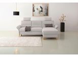 Ecksofa OTTO HOME "Westerland L-Form", silber, B:252cm H:90cm T:162cm, 98% Polyester 2% Polyamid, Sofas, Ecksofa, Federkern-Polsterung, wahlweise mit Schlaffunktion, Bettkasten