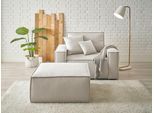 Loveseat OTTO HOME "FINNLEY Struktur fein, Loveseat & Hocker im Set", silber (silbergrau), B:120cm H:85cm T:166cm, Bezugstoff 100% PES ;Atmungsaktives Gewebe ;Easy Clean ;Gramatur 340g/qm +/- 5%, Sessel, Loveseat, verfügbar in den Stoffqualitäten Bouclé, Struktur fein und Mega Cord