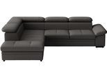 Ecksofa SIT & MORE "Viola, L-Form, Leder, B: 249 cm", beige (schwarz), B:249cm H:73cm T:226cm, Sofas, Ecksofa, optional mit Schlaffunktion